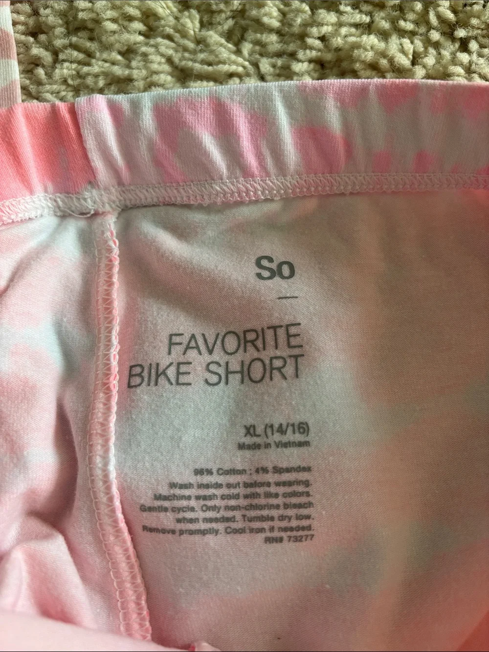 Bundle of 2 SO Pink Tie-Dye & Pink Camo Girls Favorite Bike Short